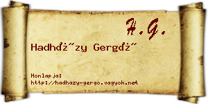 Hadházy Gergő névjegykártya